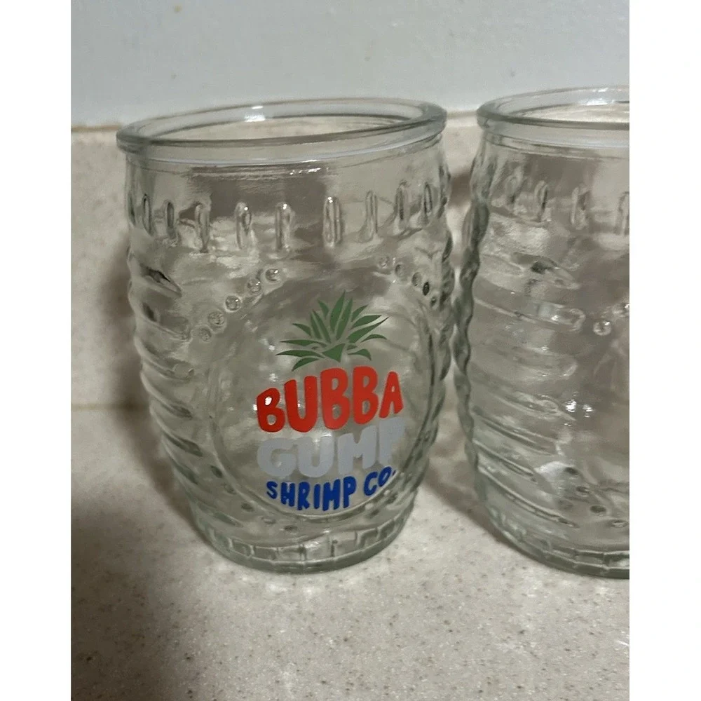 Bubba Gump‎ Shrimp Co Hawaiian Luau Tiki Drinking Glass 16oz Souvenir Cup Lot 4